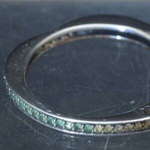Pandora - Vintage Sterling Silver "Arc of Love" Multi-Color CZ Band - Size 6